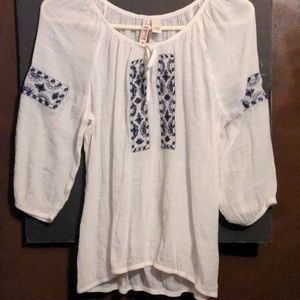 MUDD White Embroidery Top